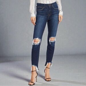 L'AGENCE High Line High-Rise Skinny Distressed Jeans 31